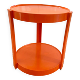 Table d’appoint ronde plastique orange 1970