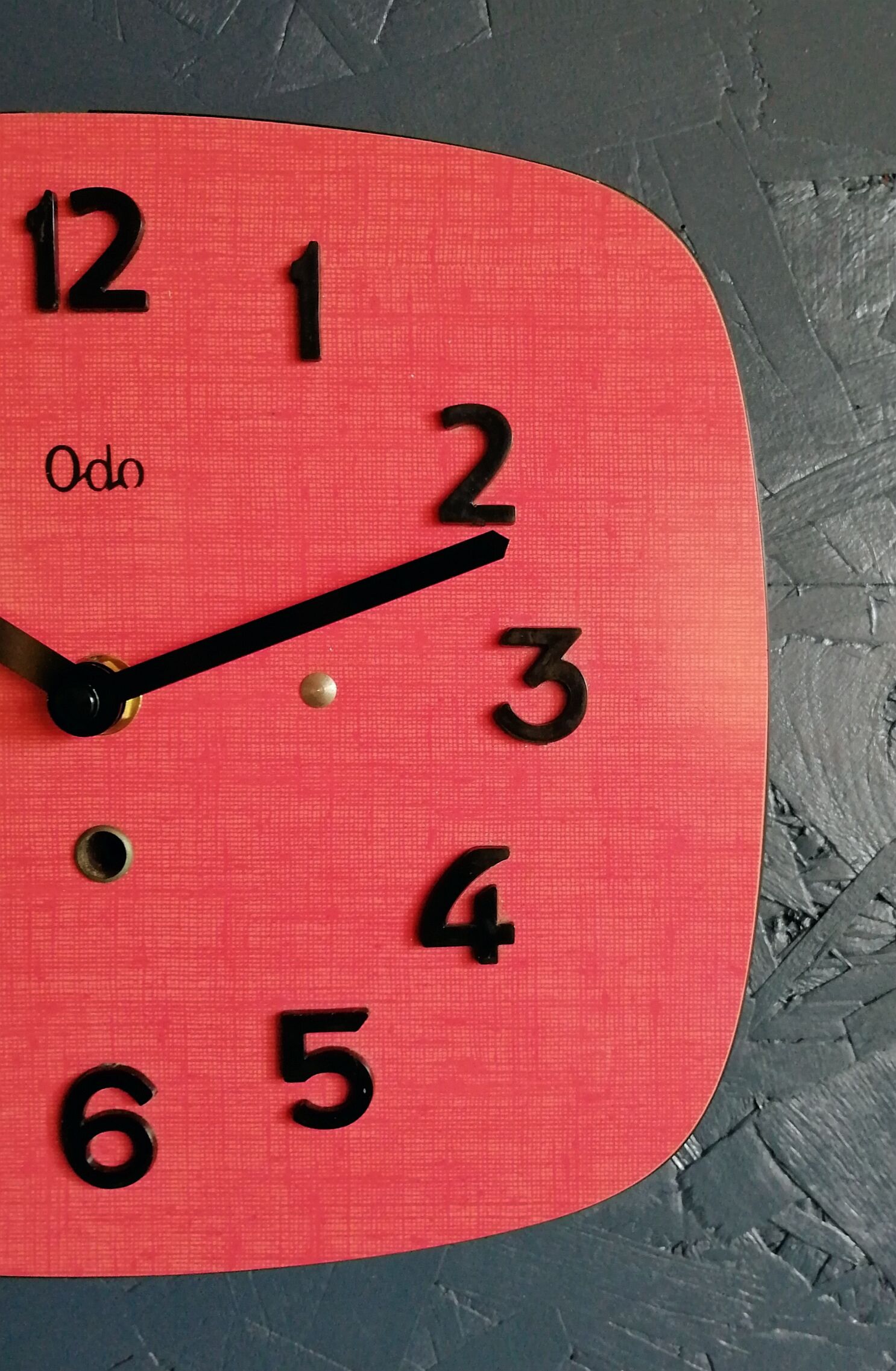 Vintage formica clock silent wall clock "red odo"