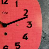 Vintage formica clock silent wall clock "red odo"
