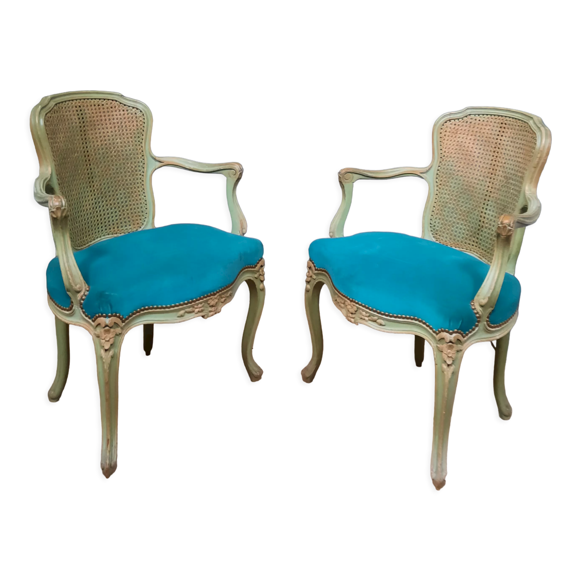 Paire de fauteuils style Louis XV