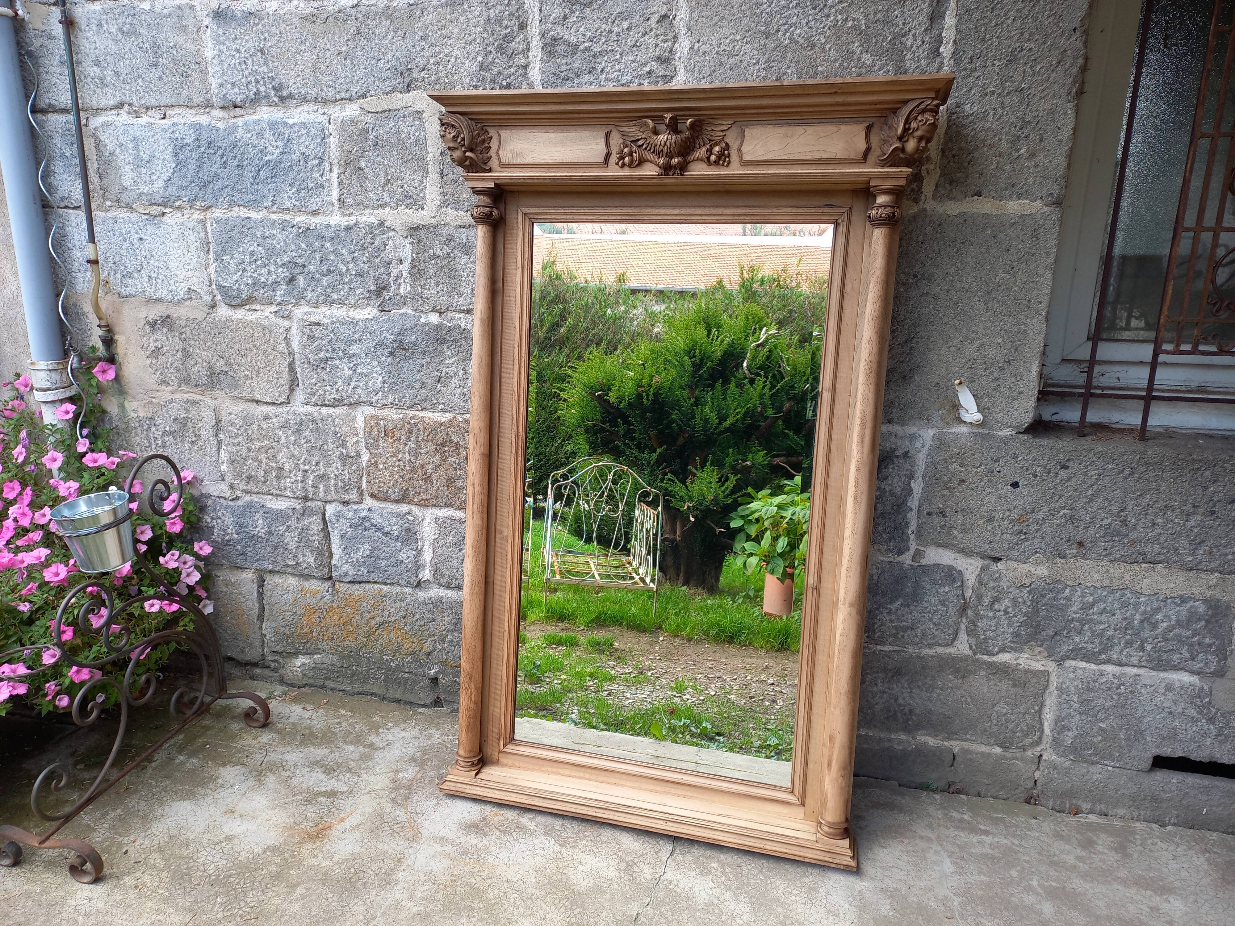 Carved wooden mirror, 168x112 cm