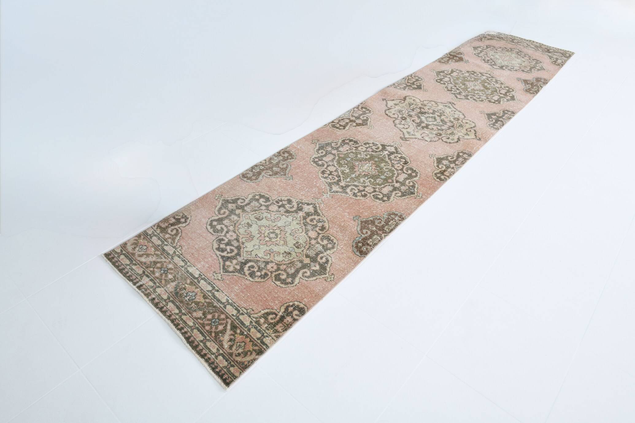 Red Brown Persian Runner Rug, 79x382Cm