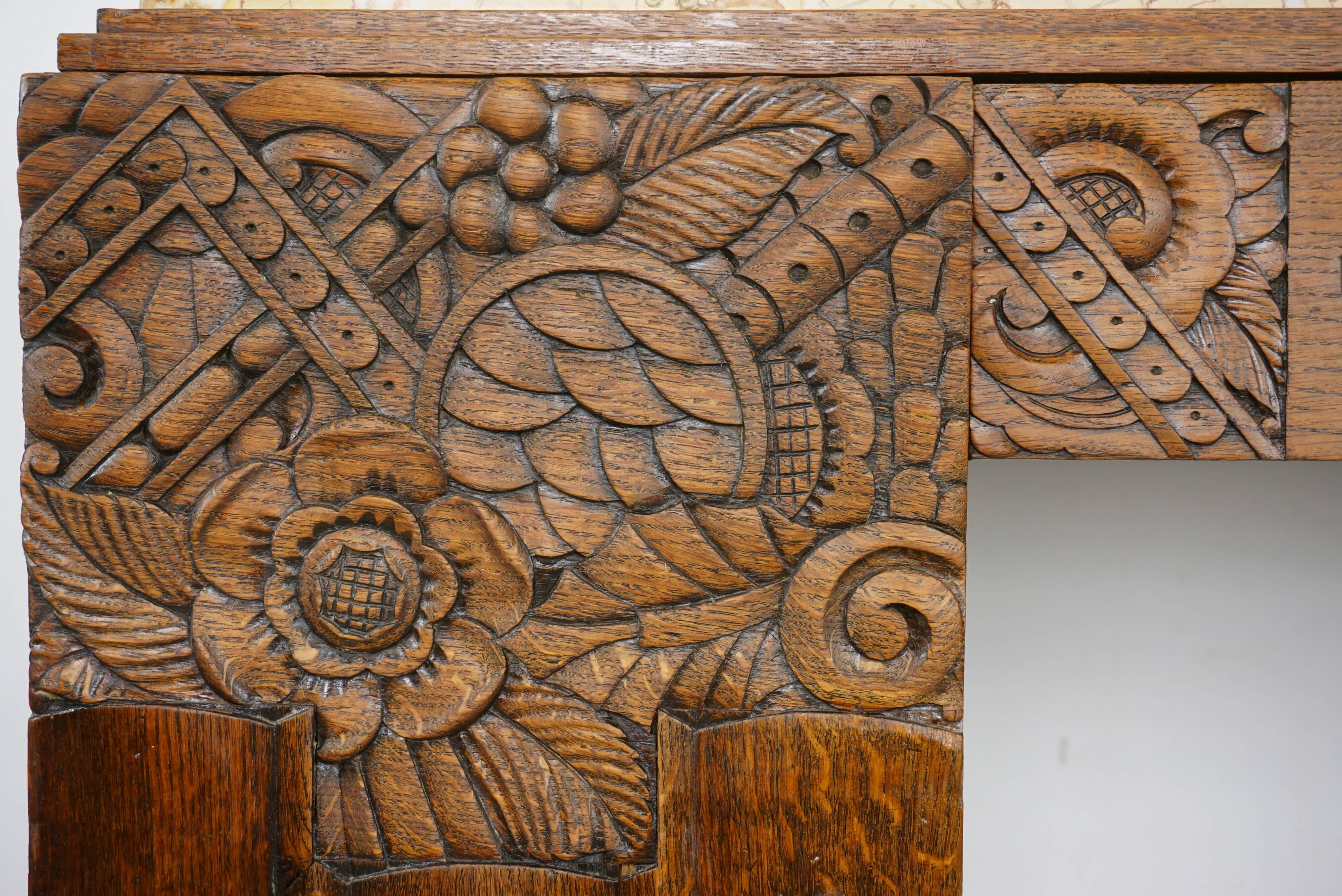 Desk Art Deco shelf marble