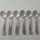 Set of 6 small silver metal spoons