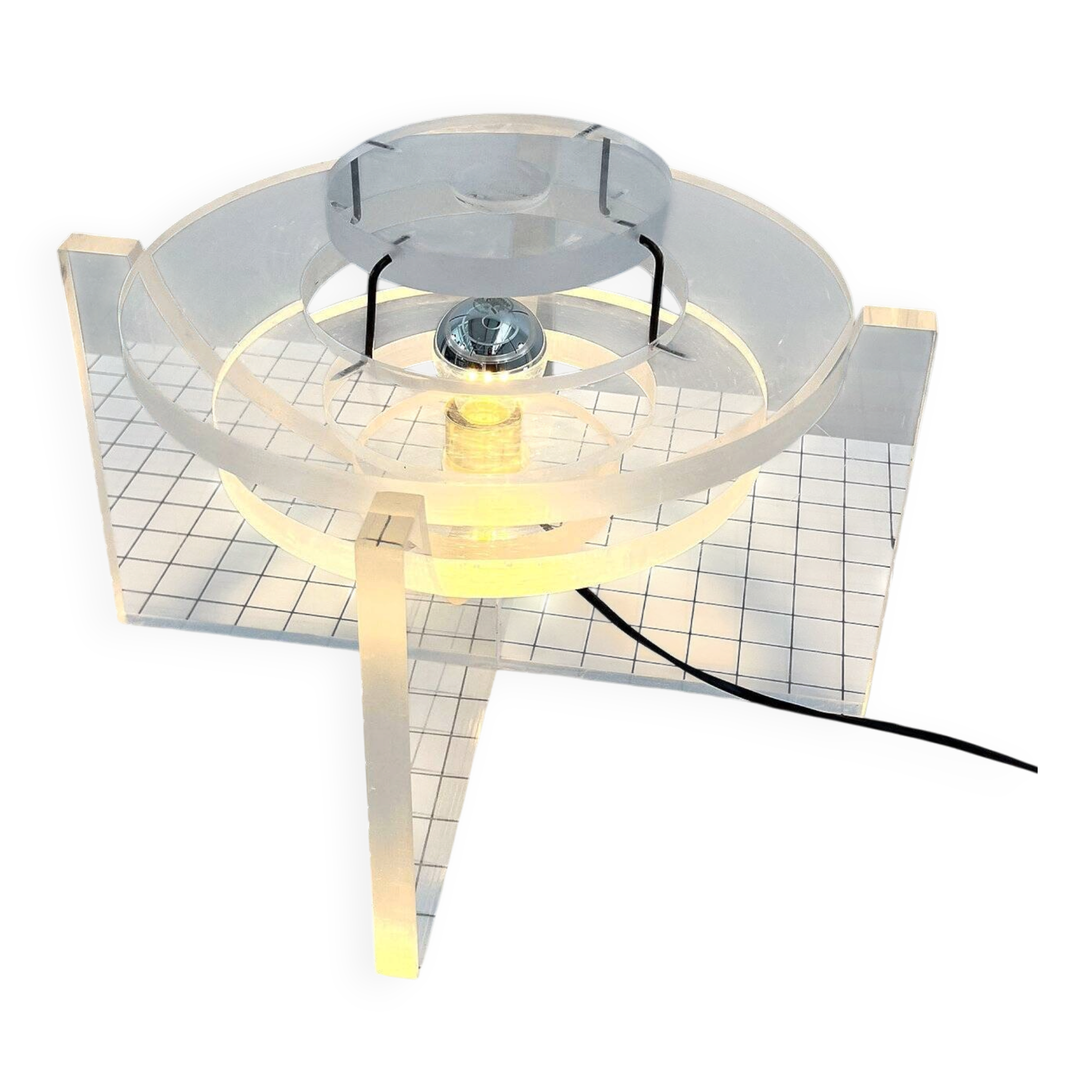 Lampe / Sculpture Italienne en Plexiglas, 1980