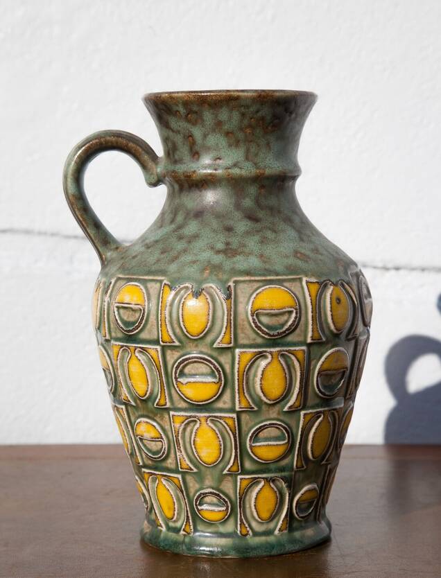 West Germany Uebelacker vase 1681/20, German ceramic vase, flower pot, pottery, decoration