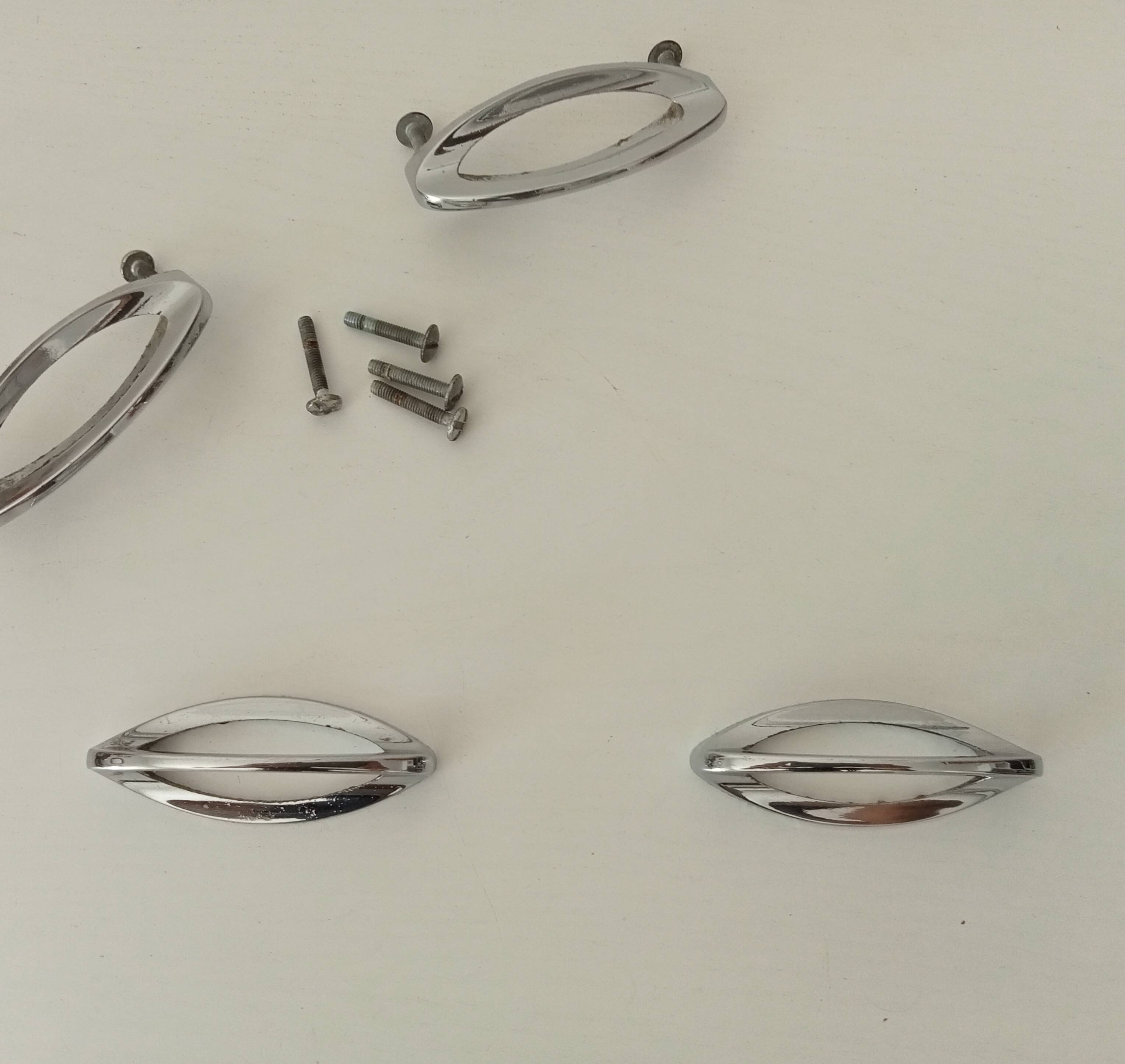 Set of 4 vintage brass furniture handles