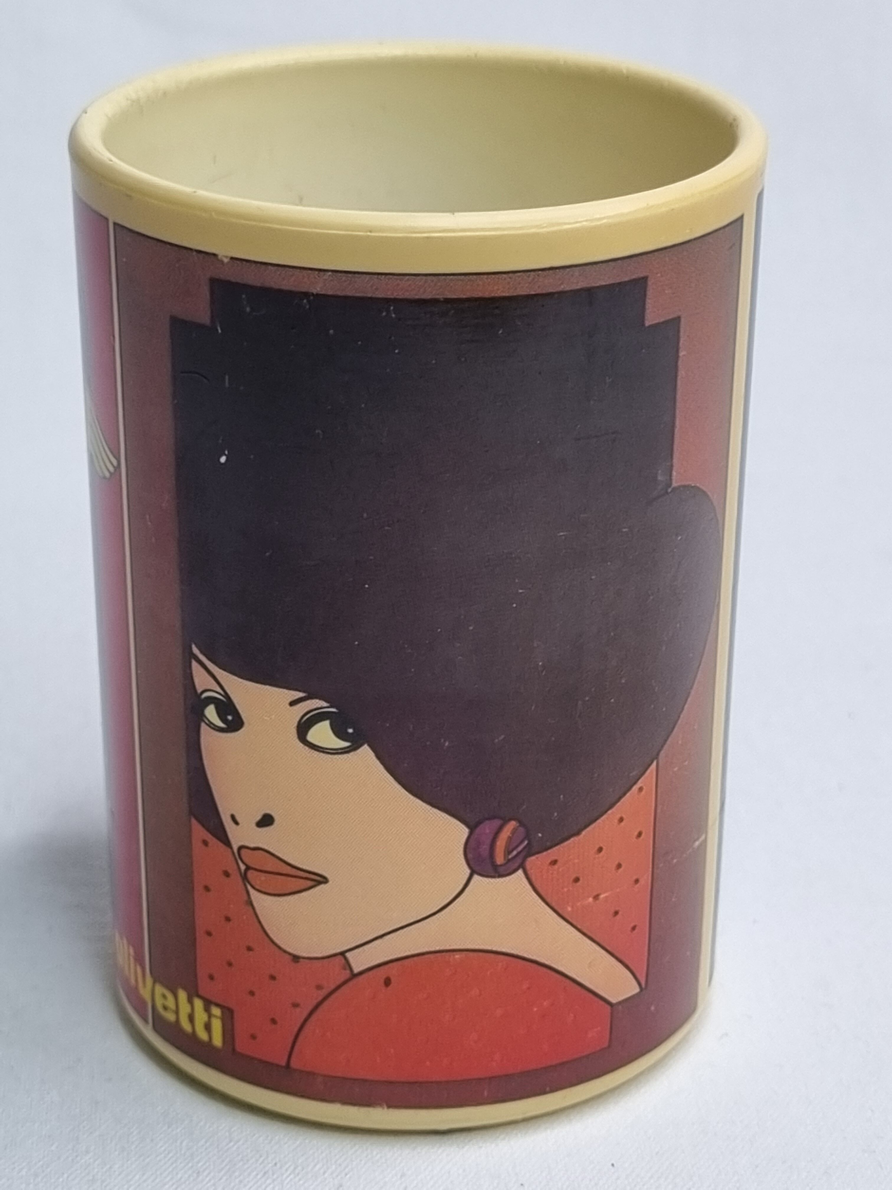 Vintage pencil pot 80s, pop art, Olivetti