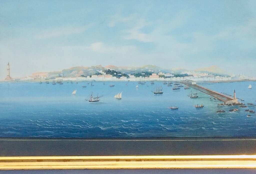 Large Neapolitan gouache: View of Naples. 19th century. Giuseppe Scoppa (attributed)