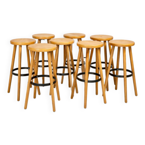 8 tabourets de bar mid-century