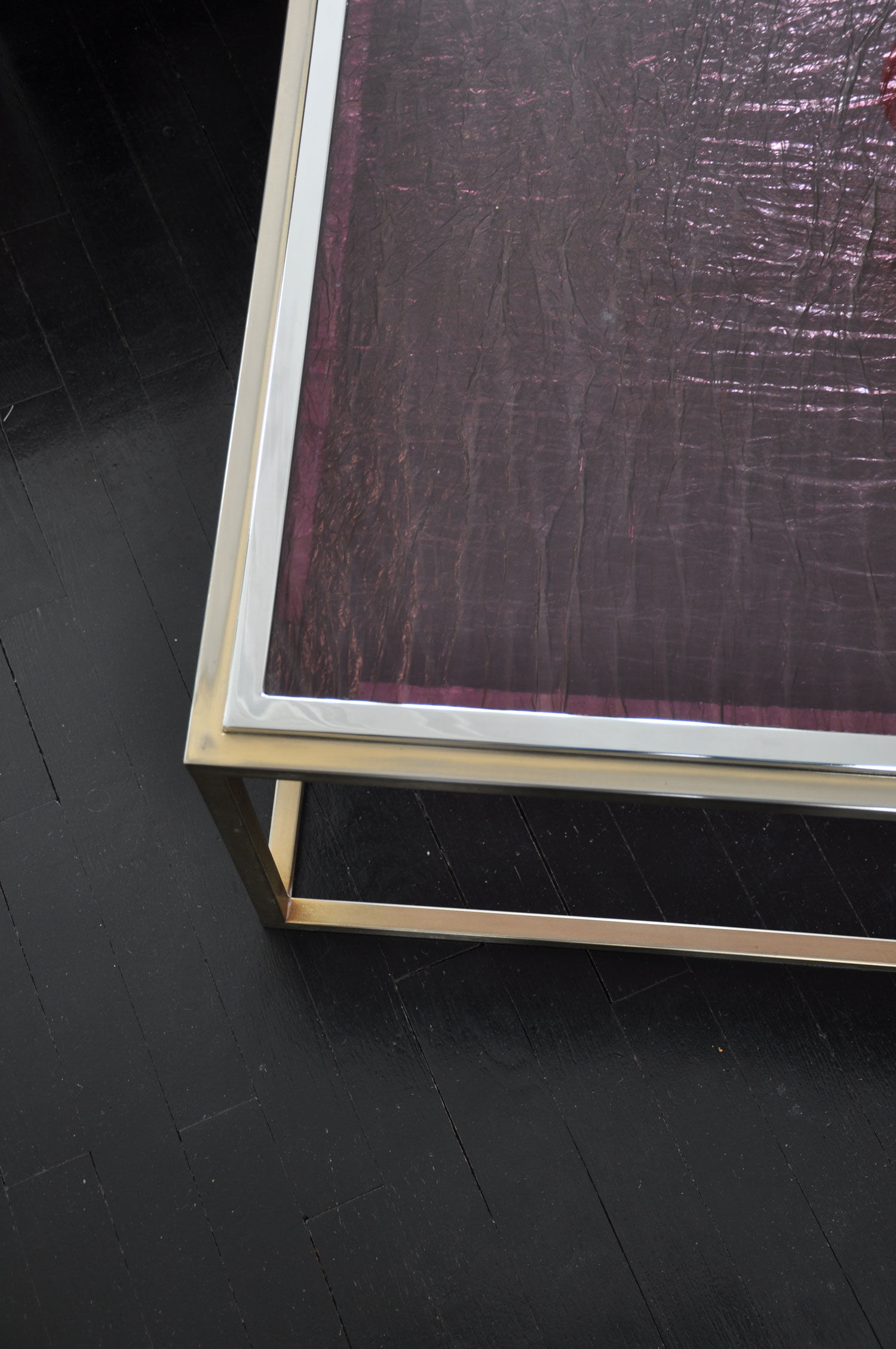 Table low brass plexiglas 1970