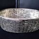 Large basket in braided silver metal wire