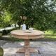 Extendable round table made of solid oak