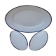 2 raviers and 1 dish old Limoges porcelain blue and gold fillets