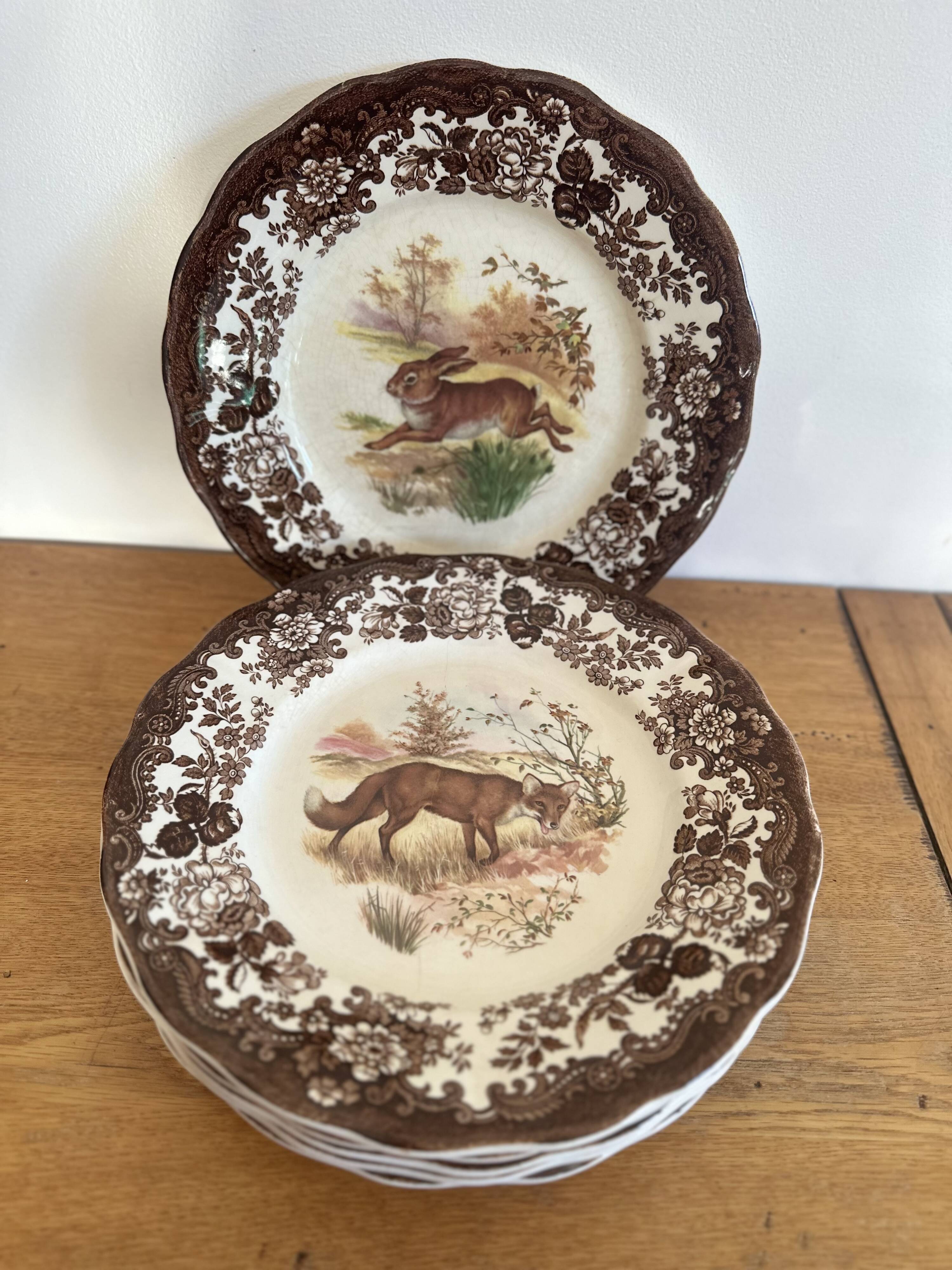 Set of 6 Palissy plates - Game Series - Royal Worcester - England