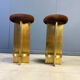 Vintage Italian brass bar stools, 1970s