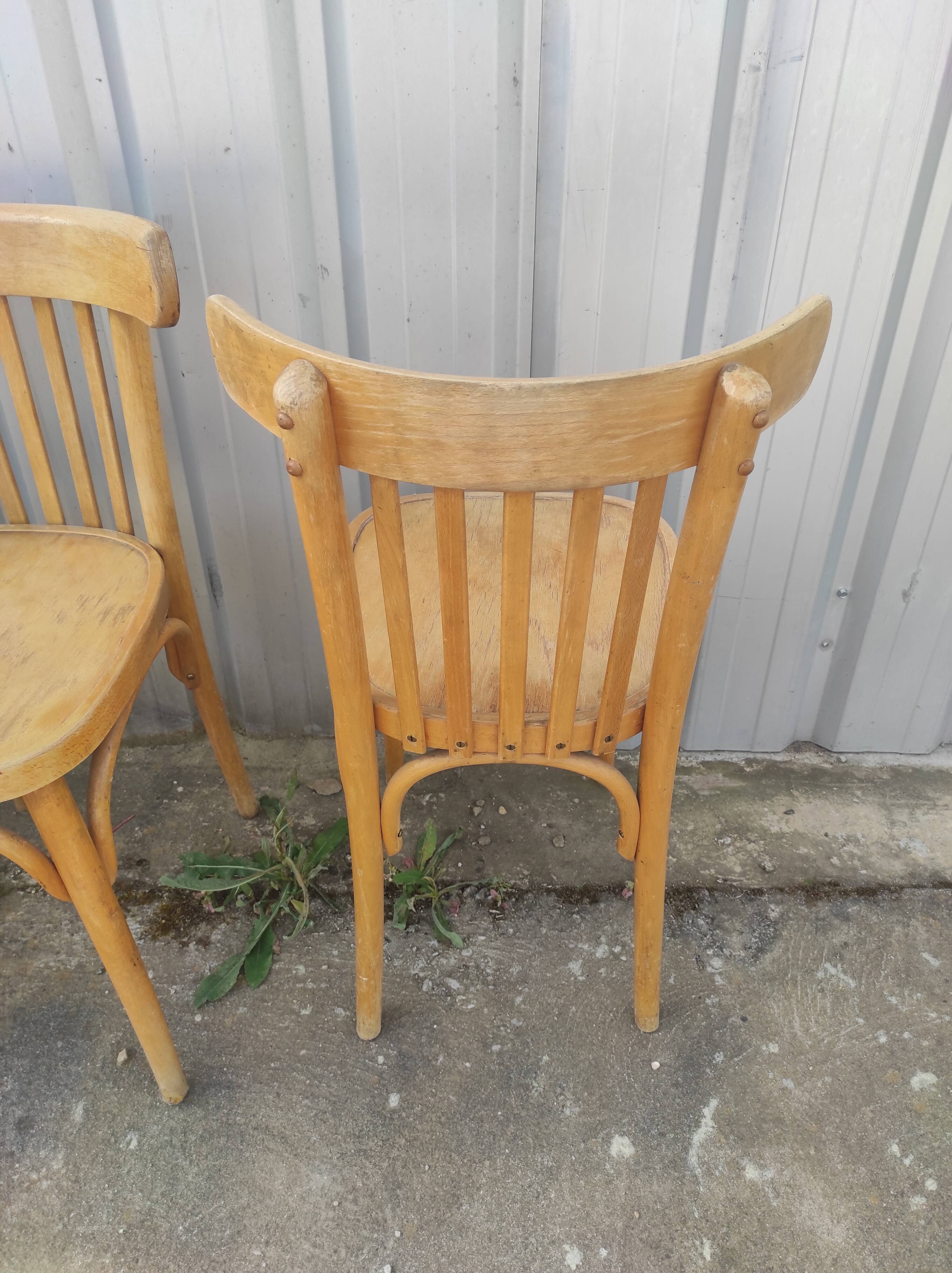4 bistro chairs  blond wood