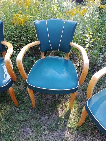Ensemble de 4 fauteuils bridge 1950