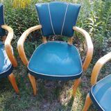 Set of 4 bridge armchairs 1950