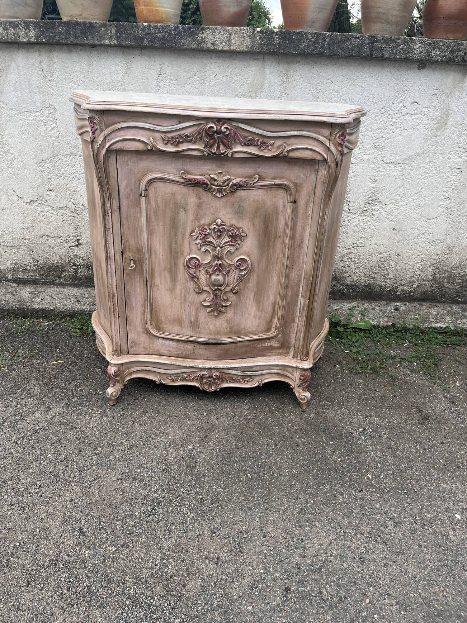 Louis XV style side table – door carved with floral decoration
