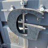 Letter g in galvanized metal height 45 cm