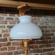 Vintage pendant lamp with opaline "your home" by Guillerme & Chambron