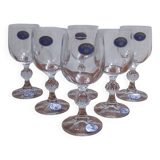 Set of 6 bohemian crystal port or aperitif glasses