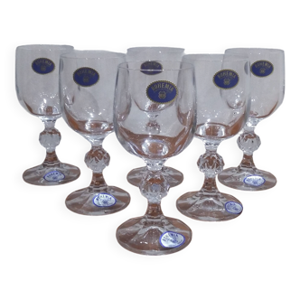 Set of 6 bohemian crystal port or aperitif glasses