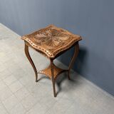 Graceful antique carved wooden side table