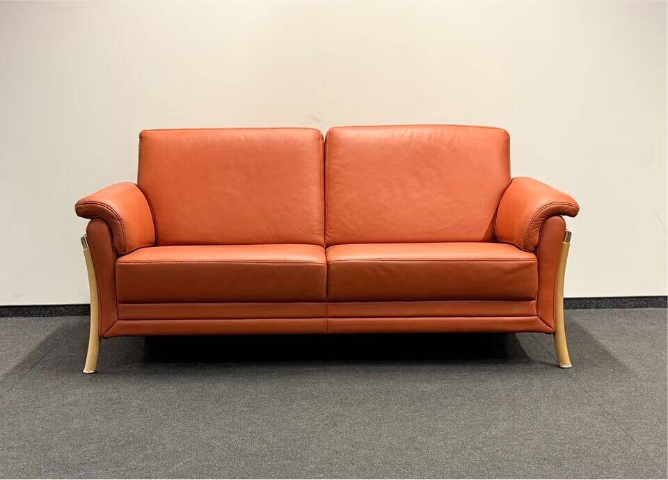 Himolla 2-Seater Orange Leather Sofa