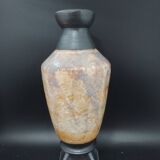 Large stoneware vase from Bouffioulx signed Losson, Hand-turned 1960