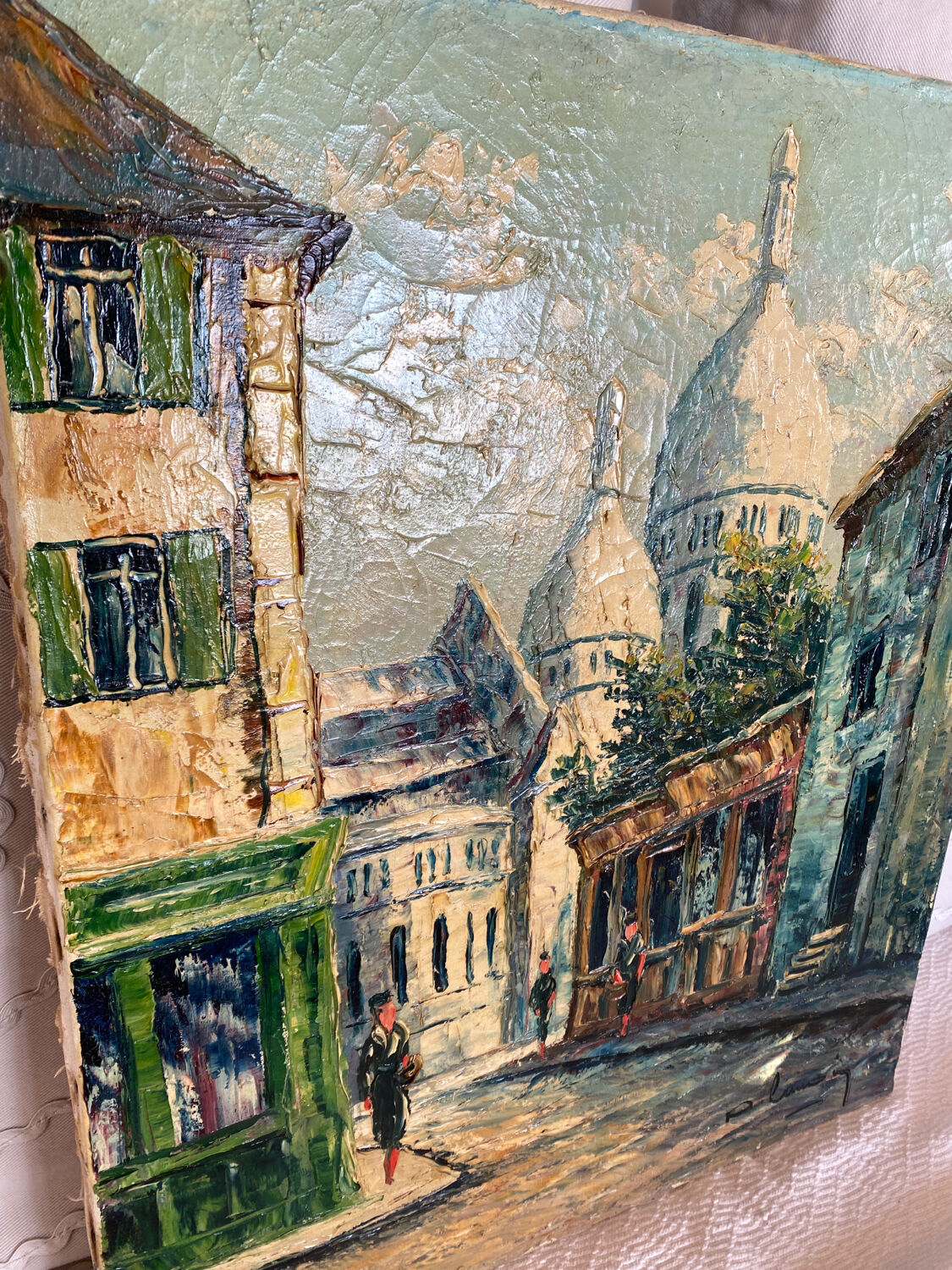 Tableau signé rue parisienne
