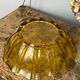 Art Deco style salad bowl in amber molded glass