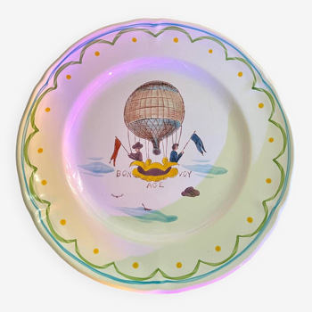 Hot air balloon ceramic plate