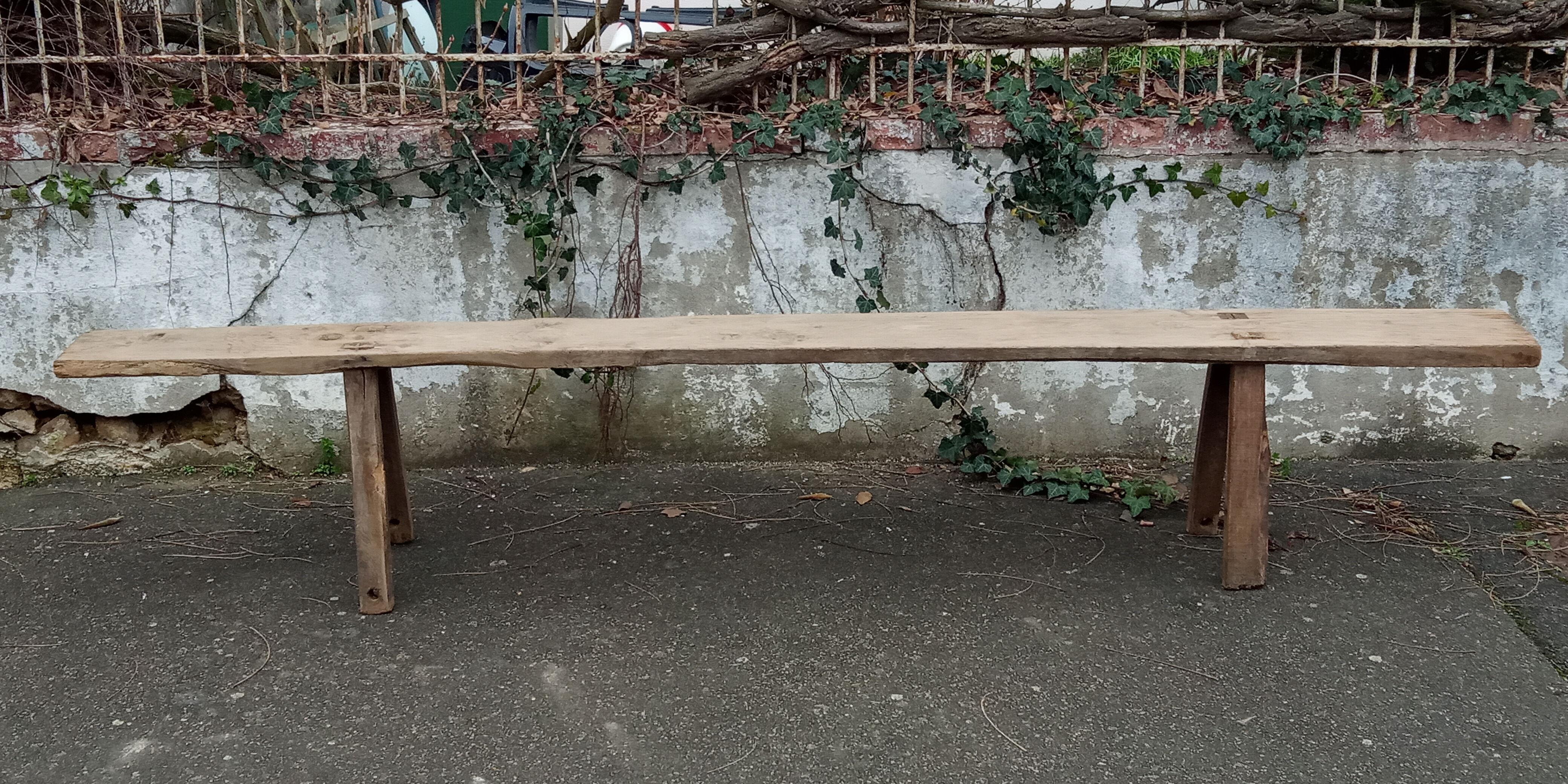 Old oak farmhouse bench 256 cm