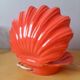 Lampe coquillage en porcelaine et opaline 1980