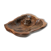 Brutalist dish in vintage gougé wood