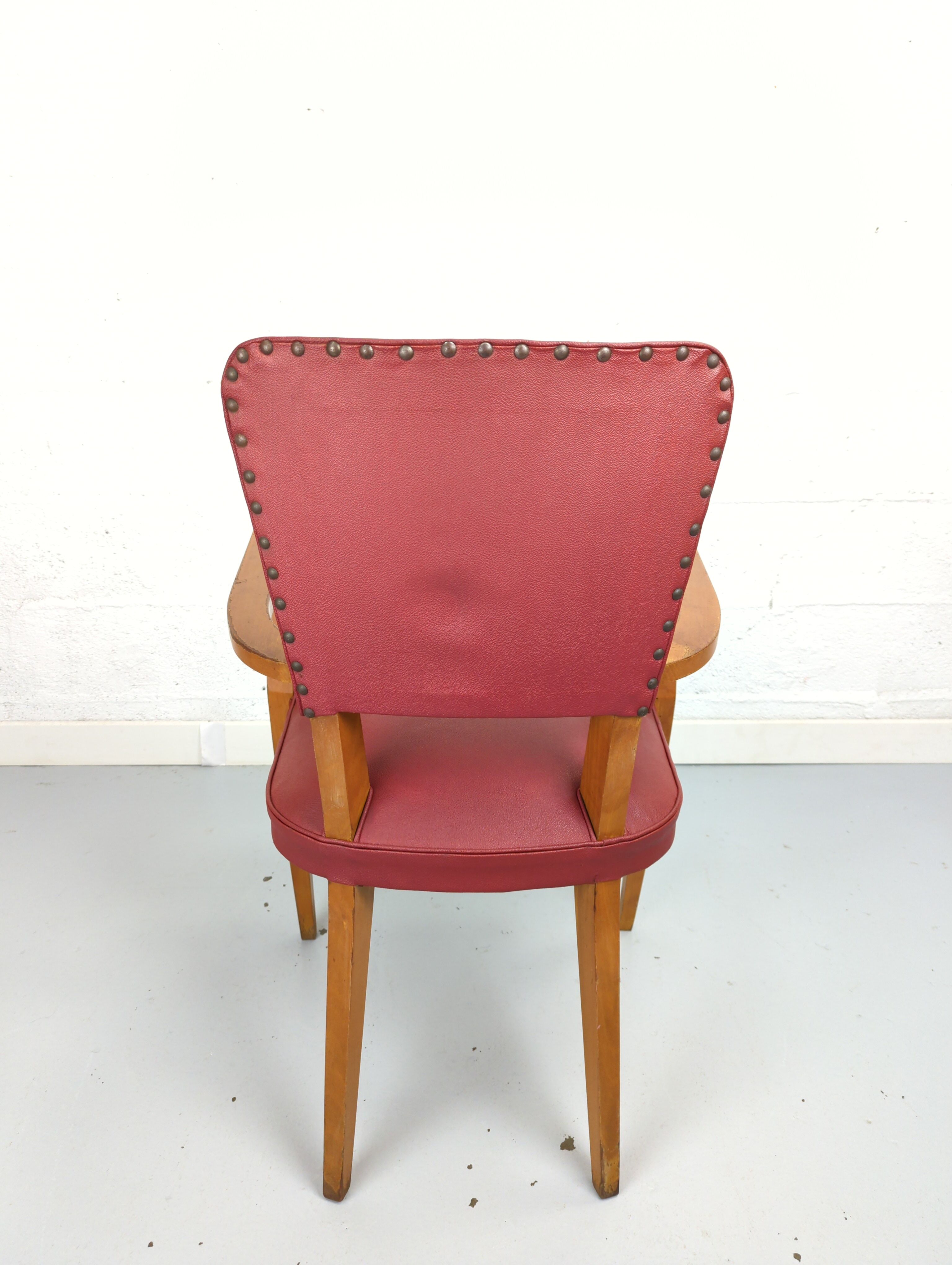 Vintage red bridge chair
