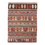 Red & Green Tribal Vintage Rug, 123x169Cm