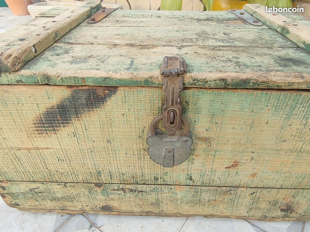Old wooden chest - industrial decor....