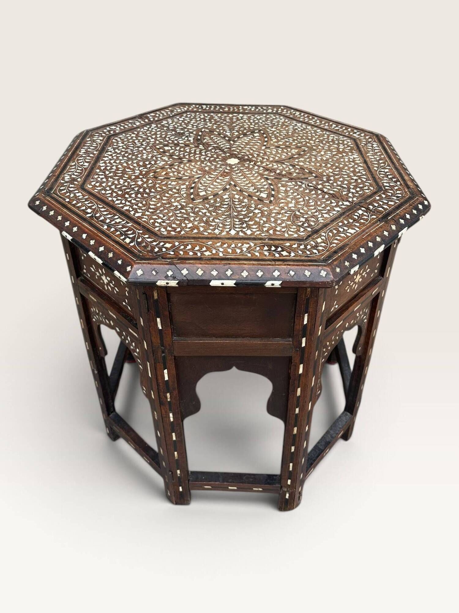Hoshiarpur octagonal side table, rosewood, mother-of-pearl and bone, 1880