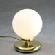 Vintage Golden Italian Metal and Opaline Table Lamp, 80s