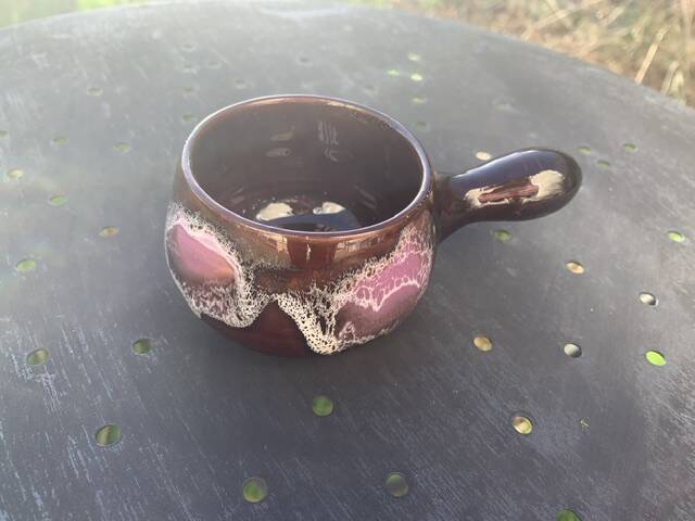 Coffee or tea service in enameled ceramic by Marius Giuge, artisan potter in Vallauris,