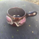Coffee or tea service in enameled ceramic by Marius Giuge, artisan potter in Vallauris,