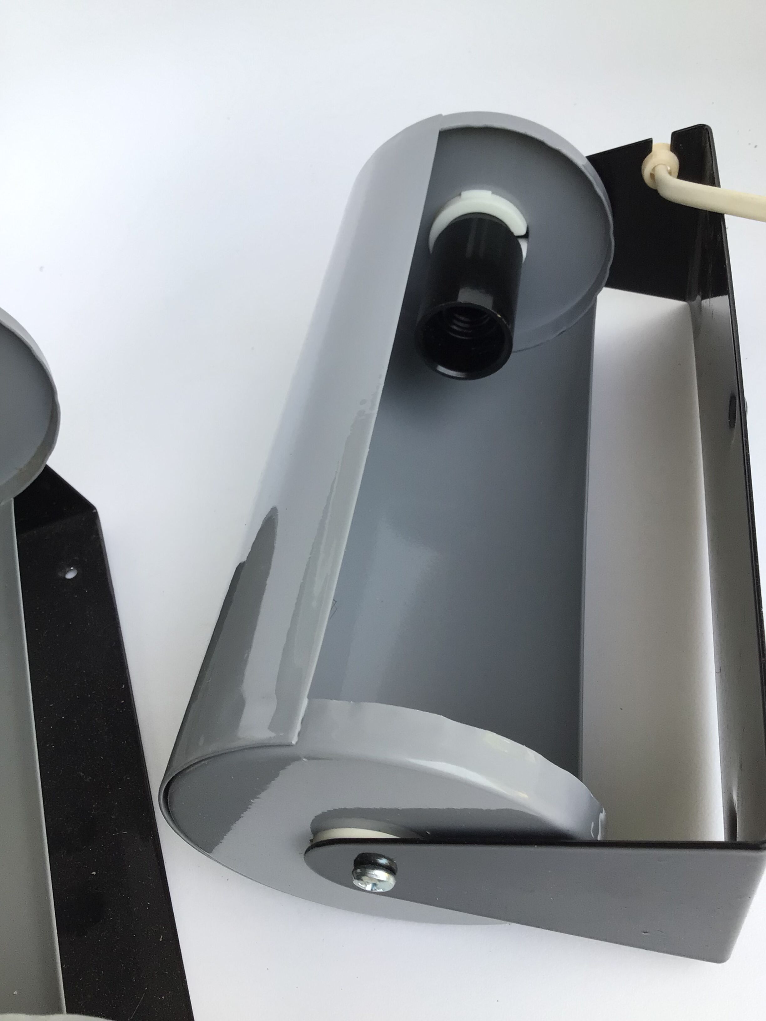 2 Wall lamps metal rolls gray ikea 80's