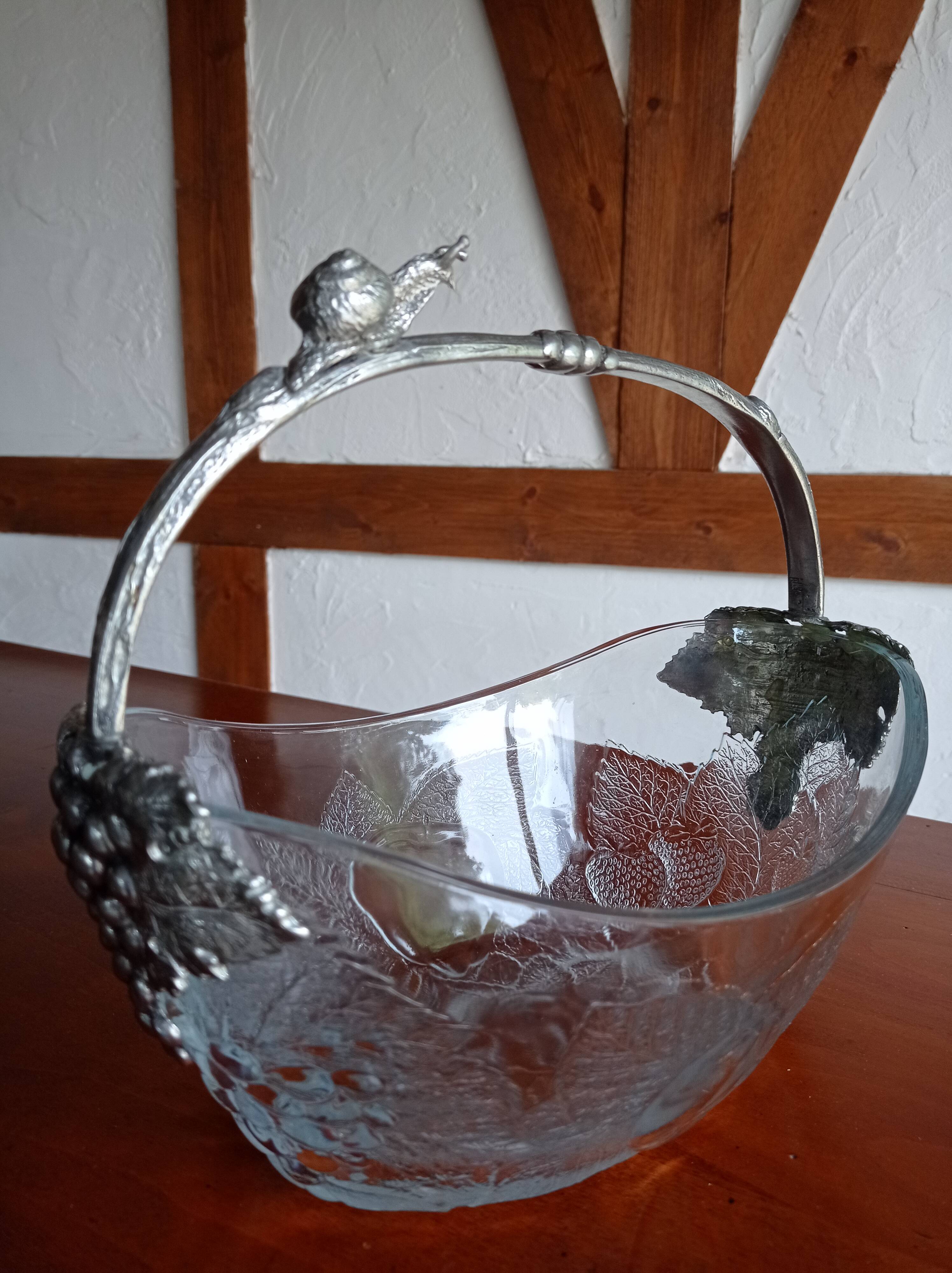 Coupe verre et métal argenté