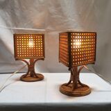 Vintage rattan lamps 70