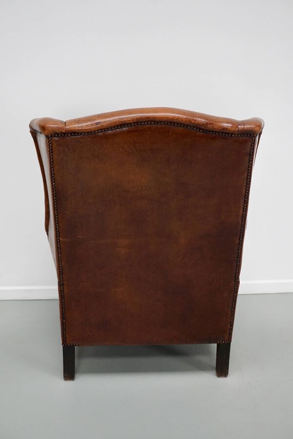 Fauteuil club vintage en cuir couleur cognac, pays-bas fauteuil club vintage en cuir couleur cognac, pays-bas