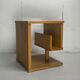 Dutch architectural blonde oak side table, 1980s