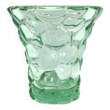 Art Deco vase, Pierre d'Avesn, green honeycomb pattern